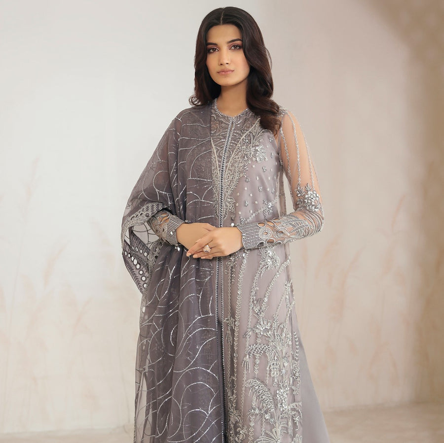 CRYSTAL GREY SHARARA SET