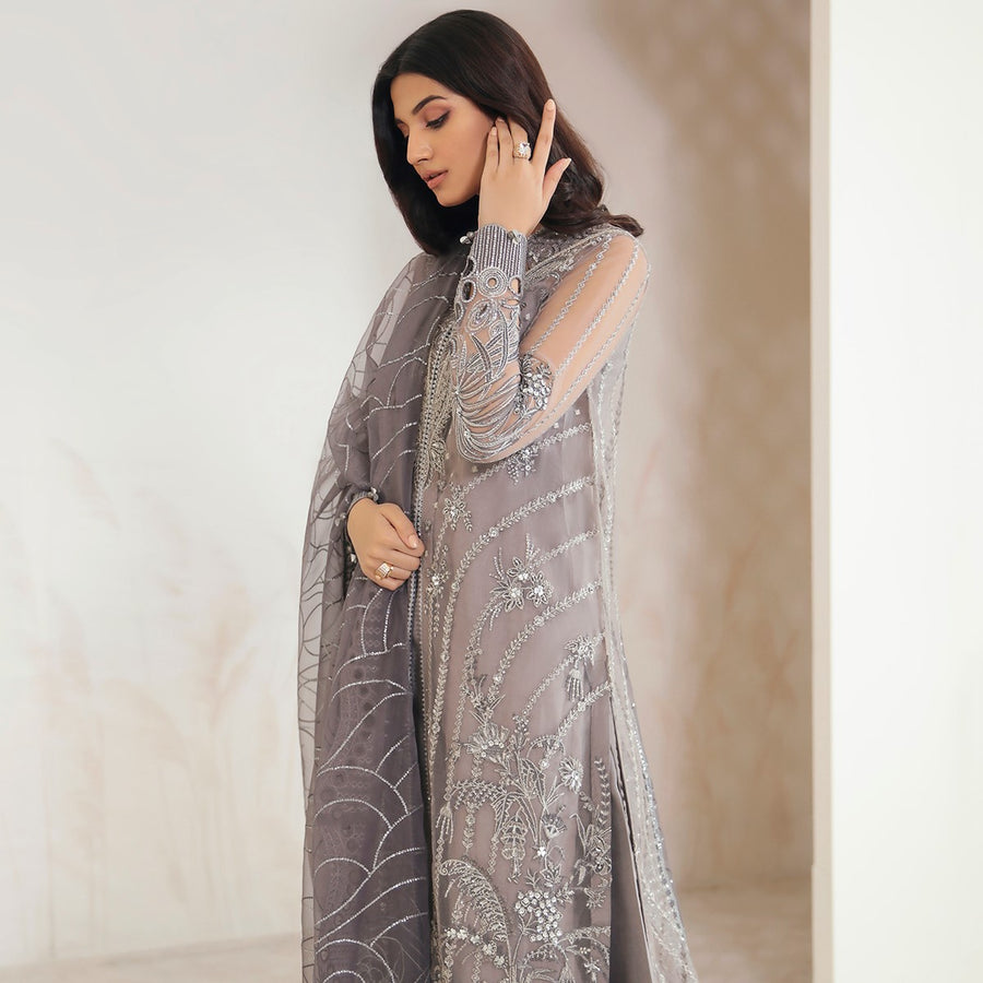 CRYSTAL GREY SHARARA SET